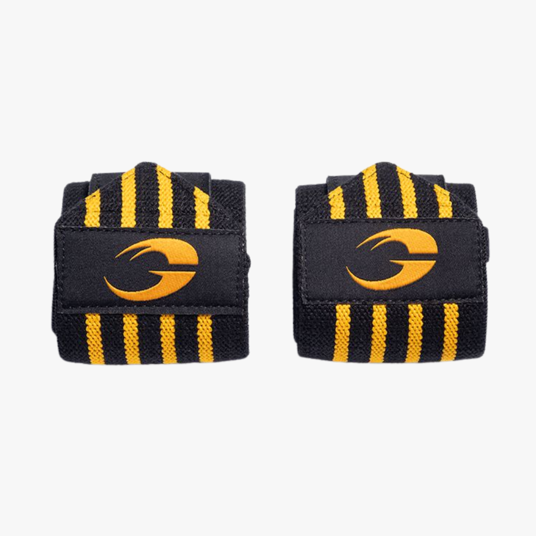 Hardcore Wrist Wraps 18inch (46cm) , Black/Yellow - Rannetuet